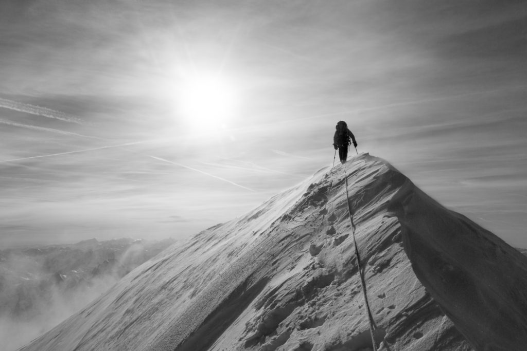 Arrivée au sommet du mont-Blanc