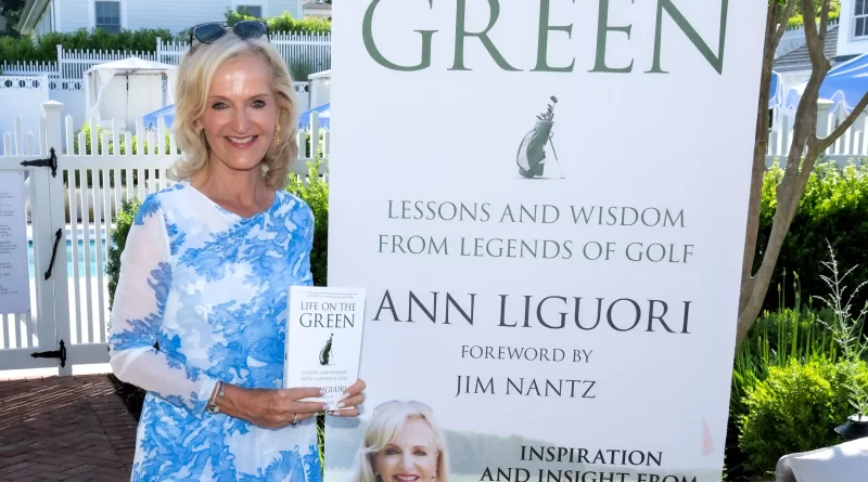 Ann Liguori, sports media icon and entrepreneur, launches her second book, "Life on the Green," featuring interviews with golf legends, celebrated at Canoe Place in Hampton Bays.