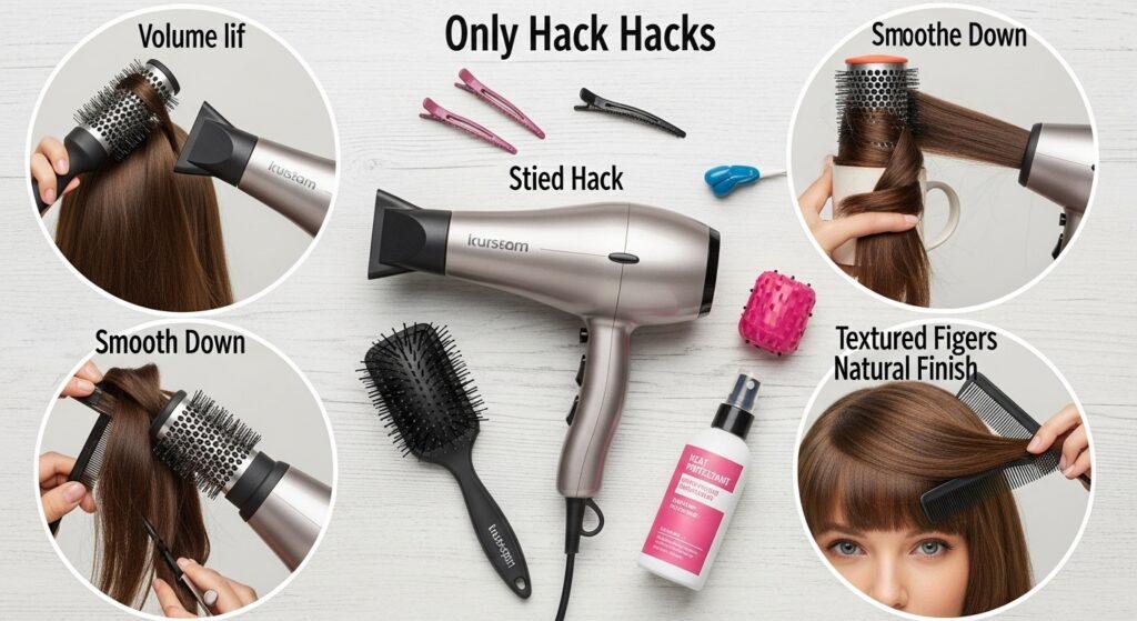 Hair Styling Hacks Using Just a Blow Dryer