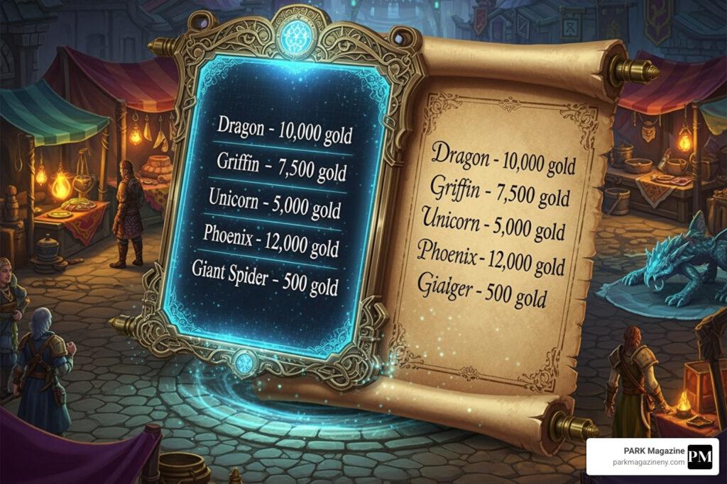 cos value list
