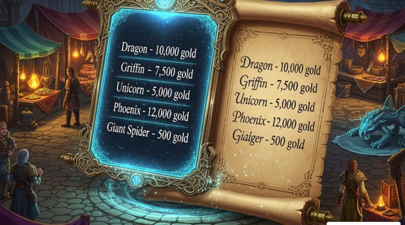 cos value list