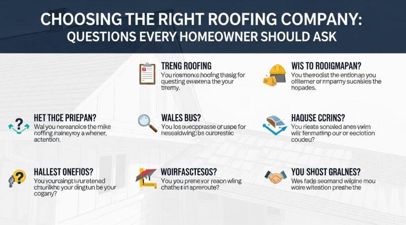 Choosing the Right Roofing Company: Questions Every Homeowner Should Ask