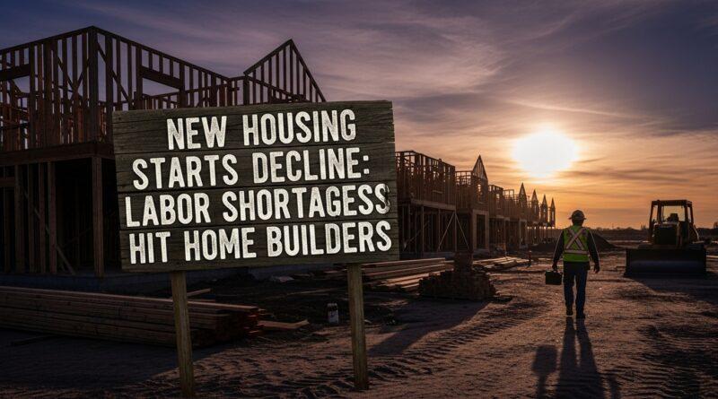 New Housing Starts Decline as Home Builders Face Labor Shortages 