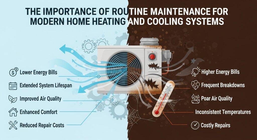 The Importance of Routine Maintenance for Modern Home Heating and Cooling Systems