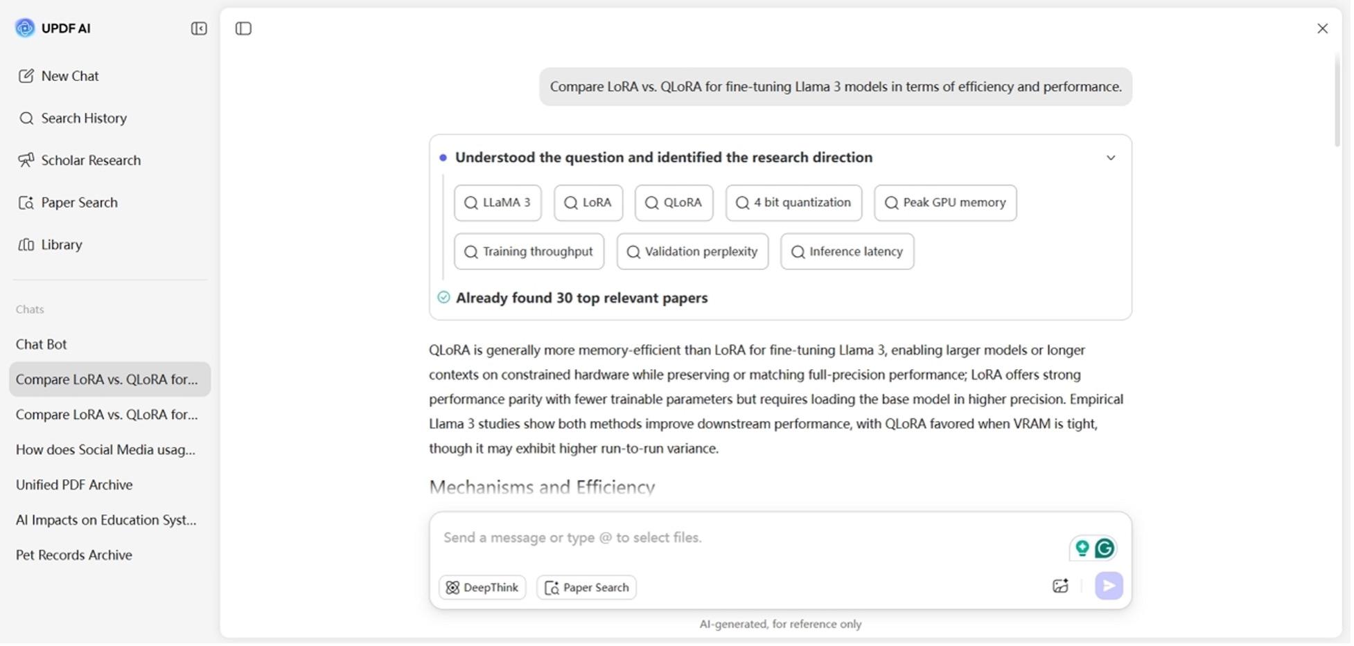 paper search feature updf