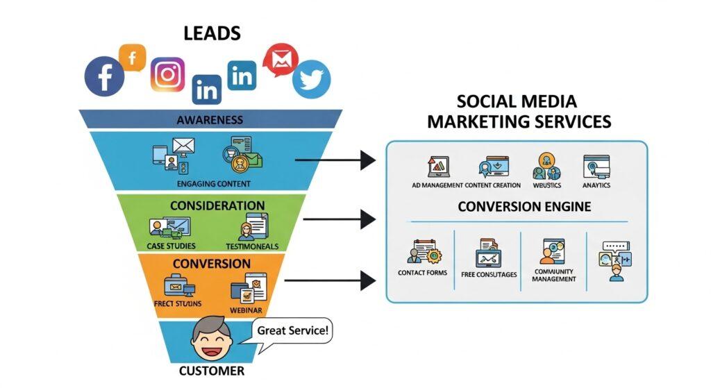 How Service-Based Businesses Convert Leads Using Social Media Marketing Services
