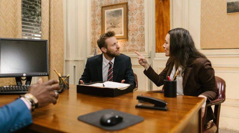 Lawyer having an argument with someone