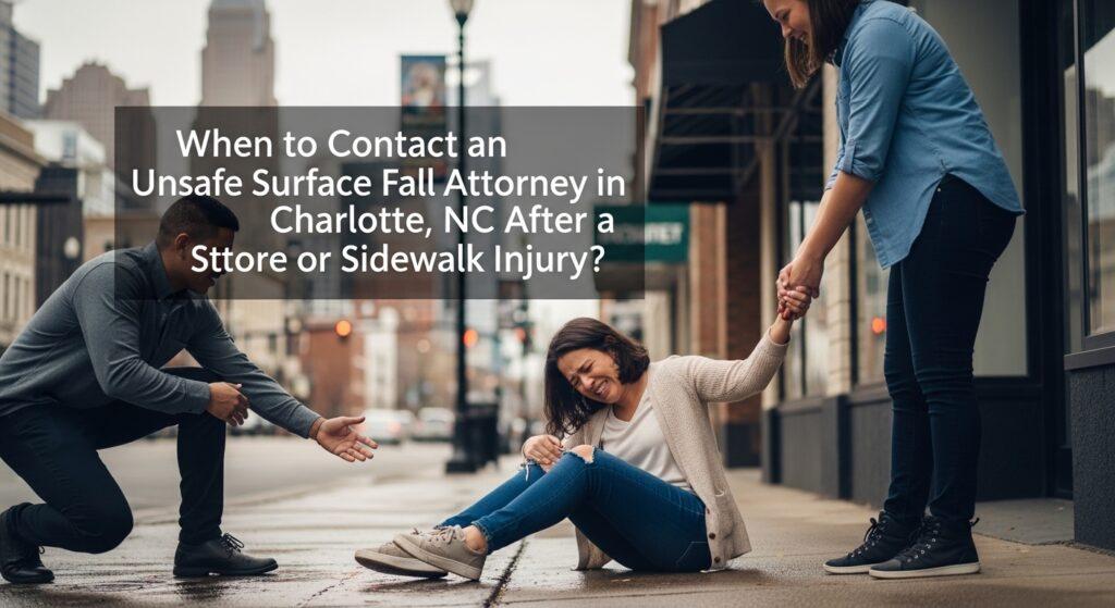 When to Contact an Unsafe Surface Fall Attorney in Charlotte, NC After a Store or Sidewalk Injury