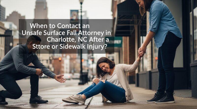 When to Contact an Unsafe Surface Fall Attorney in Charlotte, NC After a Store or Sidewalk Injury