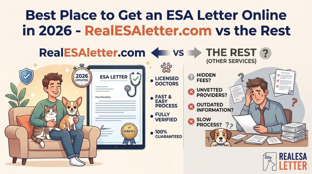 Best Place to Get an ESA Letter Online in 2026 - RealESAletter.com vs the Rest