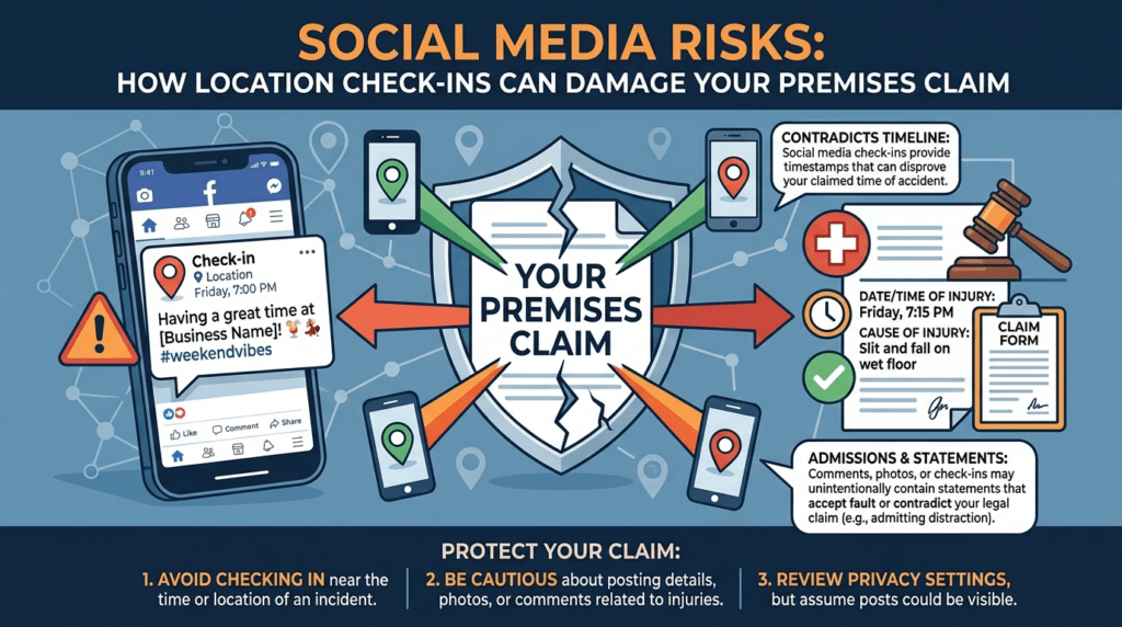 Social Media Risks: How Location Check-ins Can Damage Your Premises Claim