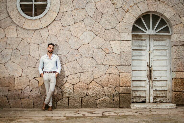 stylish man wearing tailored linen pants