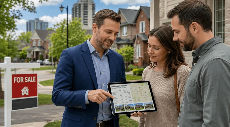 local realtor discussing Waterloo Region real estate with homeowners