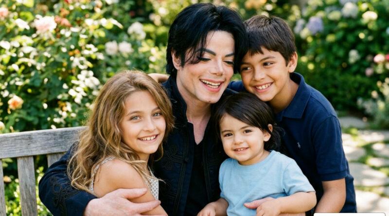 Michael Jackson with his children