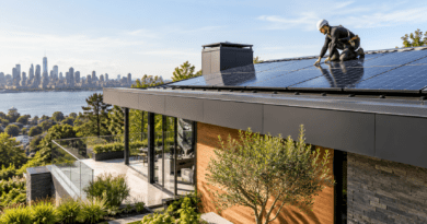 Solar panel installation for a modern home