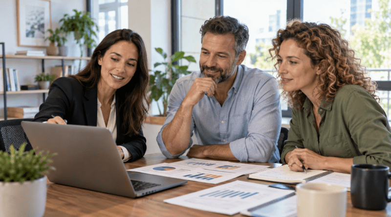 Small business consultant discussing a growth plan