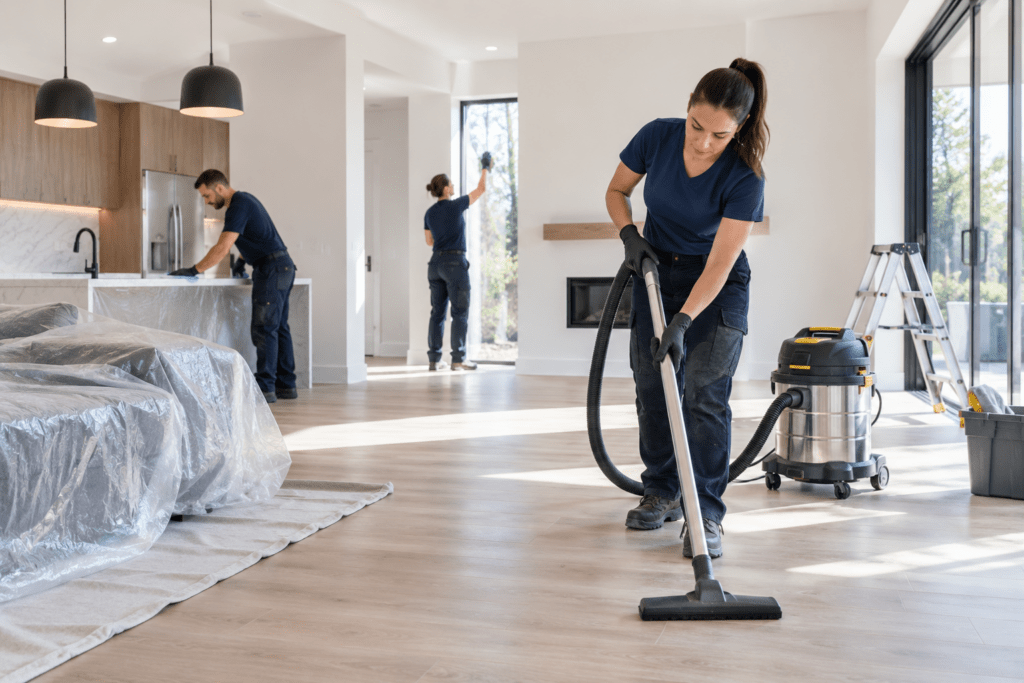 Professional post construction cleaning team
