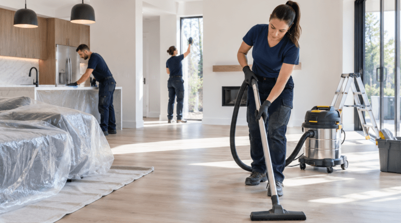 Professional post construction cleaning team