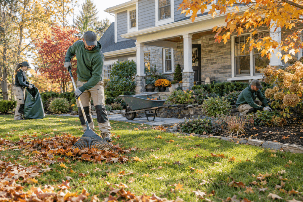 Spring and fall cleanup for a residential property