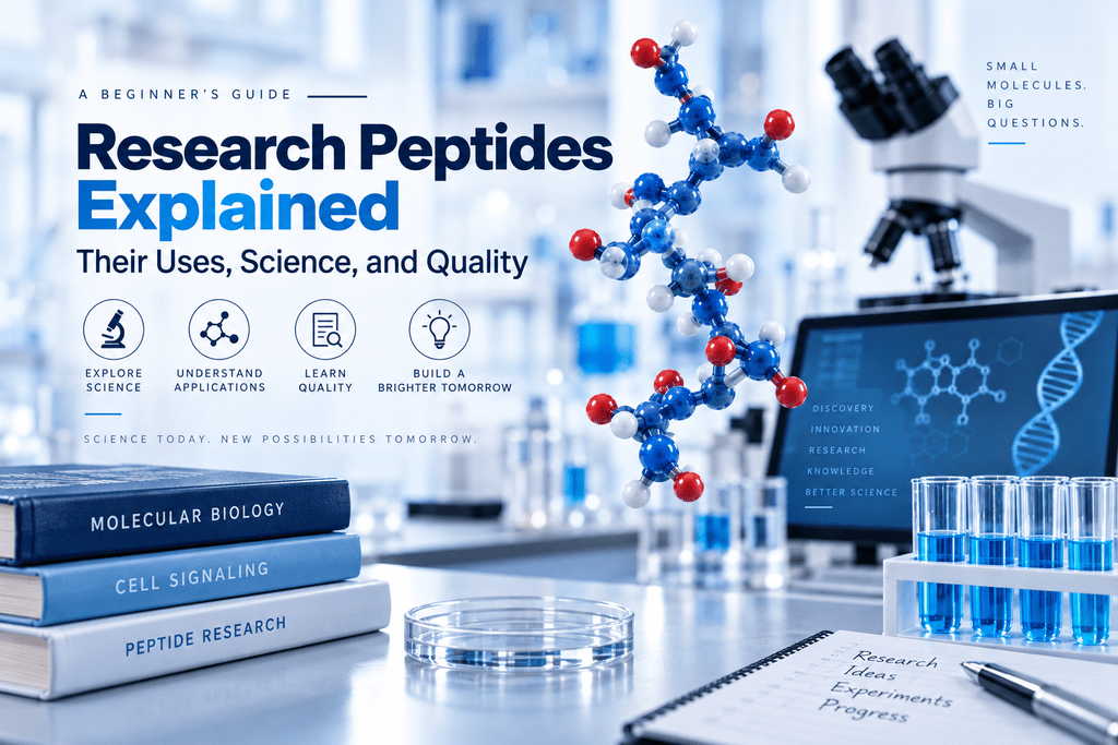 Research Peptides Explained: A Beginner’s Guide to Their Uses, Science, and Quality