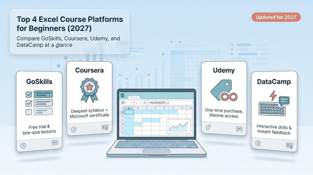 Top 4 Platforms Offering a Comprehensive Excel Course for Beginners Online (2027)