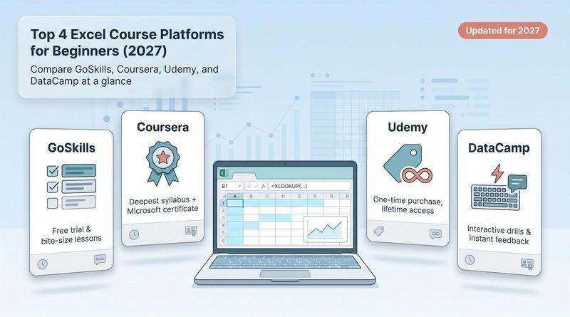 Top 4 Platforms Offering a Comprehensive Excel Course for Beginners Online (2027)